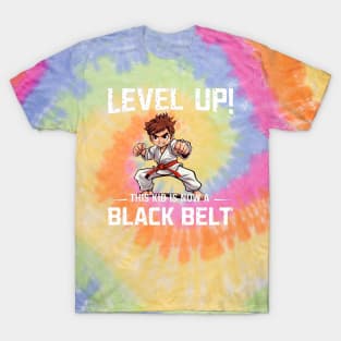 Level Up This Kid Is Now A Black Belt - Karate Martial Arts T-Shirt